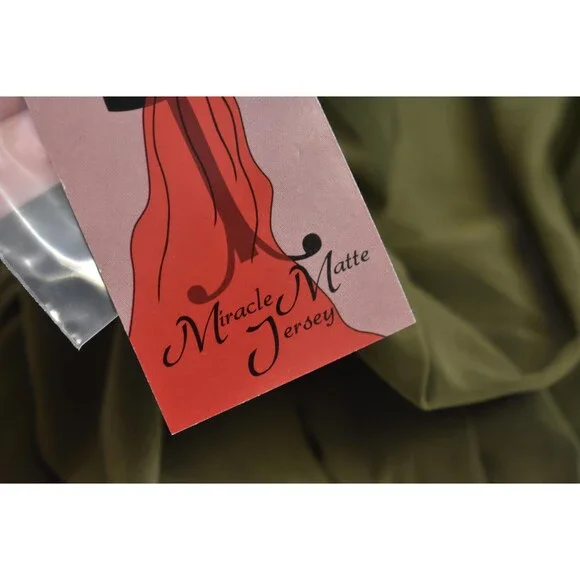 Nina Leonard Dress Womens Small Dark Olive Miracle Matte Jersey Shirt Button Up - Picture 8 of 14